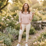 Confident woman over 40 smiling freely outdoors - bladder and pelvic floor health guide